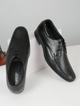 Load image into Gallery viewer, Mens's Black Solid Leather Lace-up Formal Shoes