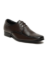 Load image into Gallery viewer, Men's Brown Solid Leather Lace-up Formal Shoes