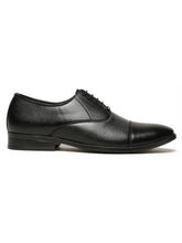 Load image into Gallery viewer, Men's Black Solid Leather Lace-Up Formal Shoes