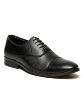 Load image into Gallery viewer, Men's Black Solid Leather Lace-Up Formal Shoes