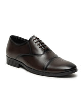 Load image into Gallery viewer, Men's Brown Solid Leather Lace-Up Formal Shoes