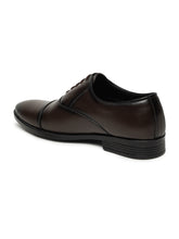 Load image into Gallery viewer, Men's Brown Solid Leather Lace-Up Formal Shoes