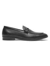 Load image into Gallery viewer, Men's Black Patterned Leather Moccasins with buckle