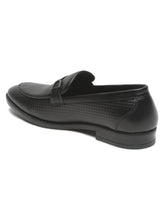 Load image into Gallery viewer, Men's Black Patterned Leather Moccasins with buckle