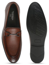 Load image into Gallery viewer, Men's Brown Patterned Leather Moccasins with buckle
