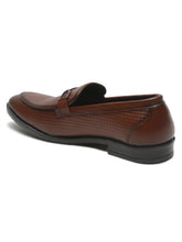 Load image into Gallery viewer, Men's Brown Patterned Leather Moccasins with buckle
