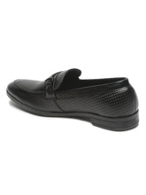 Load image into Gallery viewer, Men's Black Classy Patterned Texture Leather Moccasins