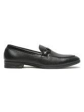 Load image into Gallery viewer, Men's Black Classy Patterned Texture Leather Moccasins