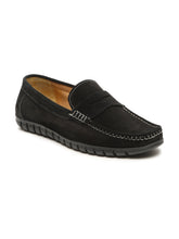 Load image into Gallery viewer, Men's Black Suede Leather Loafers