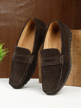 Load image into Gallery viewer, Men's Brown Suede Leather Loafers