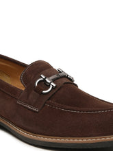 Load image into Gallery viewer, Men's Brown Suede Leather Loafers With Antique Silver Buckle