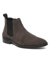 Load image into Gallery viewer, Men Grey Suede Mid-Top Chelsea Boot