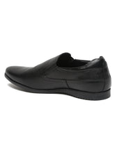 Load image into Gallery viewer, Teakwood Leathers Men Black Textured Leather Slip-on EVA Sole Shoes