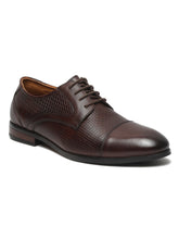 Load image into Gallery viewer, Teakwood Leathers Men Brown Textured Leather Derbys