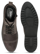 Load image into Gallery viewer, Mens Grey Leather Lace-up Boots