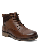 Load image into Gallery viewer, Men Brown Mid Top Lace-Up Boots