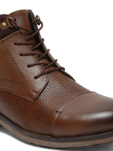 Load image into Gallery viewer, Men Brown Mid Top Lace-Up Boots