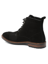 Load image into Gallery viewer, Men Black Leather Mid Top Lace-Up Boots