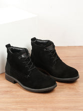 Load image into Gallery viewer, Men's Black Suede Leather Lace-up Boots