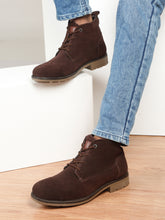 Load image into Gallery viewer, Men's Black Suede Leather Lace-up Boots
