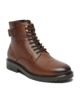 Load image into Gallery viewer, Men’s Brown Leather Lace-Up Ankle Boots