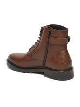 Load image into Gallery viewer, Men’s Brown Leather Lace-Up Ankle Boots