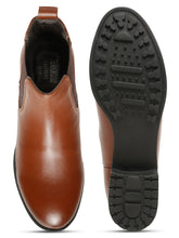 Load image into Gallery viewer, Women's Tan Solid Leather Slip-On Blocked Heel Boots