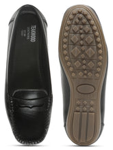 Load image into Gallery viewer, Women's Black Solid Leather Ballet Flat Shoes