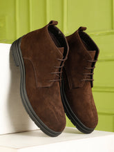 Load image into Gallery viewer, Brown Lace-Up Casual Boots