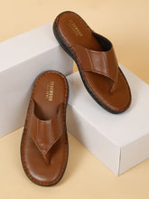 Load image into Gallery viewer, Men Leather Tan Thong Flip-Flop