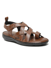 Load image into Gallery viewer, Men One Toe Leather Comfort Sandals With Velcro Closure