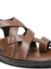Load image into Gallery viewer, Men One Toe Leather Comfort Sandals With Velcro Closure
