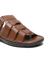 Load image into Gallery viewer, Men Tan Leather Sandals