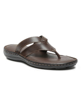 Load image into Gallery viewer, Men Leather Brown Thong Flip-Flop