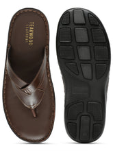 Load image into Gallery viewer, Men Leather Brown Thong Flip-Flop