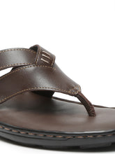 Load image into Gallery viewer, Men Leather Brown Thong Flip-Flop