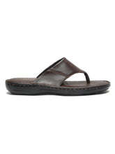 Load image into Gallery viewer, Teakwood Men Leather Brown Thong Flip-Flop