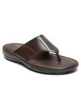 Load image into Gallery viewer, Teakwood Men Leather Brown Thong Flip-Flop
