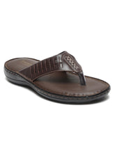 Load image into Gallery viewer, Teakwood Men Leather Brown Thong Flip-Flop