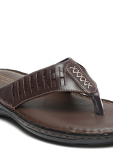 Load image into Gallery viewer, Teakwood Men Leather Brown Thong Flip-Flop