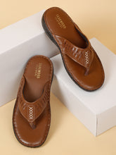 Load image into Gallery viewer, MEN LEATHER TAN THONG FLIP-FLOP