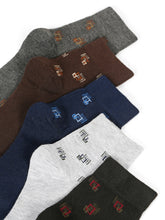 Load image into Gallery viewer, Teakwood Leathers Men's Black Brown Grey Navy Dark Grey Pack Of 5 Cotton Above Ankle Length Socks