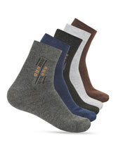 Load image into Gallery viewer, Teakwood Leathers Men's Black Brown Grey Navy Dark Grey Pack Of 5 Cotton Above Ankle Length Socks