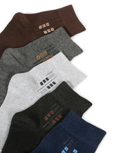 Load image into Gallery viewer, Teakwood Leathers Men's Black Brown Grey Navy Dark Grey Pack Of 5 Cotton Above Ankle Length Socks