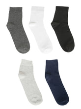 Load image into Gallery viewer, Teakwood Leathers Men's Black White Grey Navy Dark Grey Pack Of 5 Cotton Above Ankle Length Socks