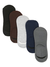 Load image into Gallery viewer, Teakwood Leathers Men's Black Brown Grey Navy Dark Grey Pack Of 5 Cotton Shoe Liner Socks