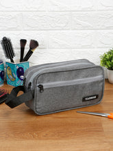 Load image into Gallery viewer, Teakwood Compact Dual-Zip Travel Toiletry Kit
