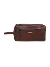 Load image into Gallery viewer, Unisex Leather Travel Toiletry Kit