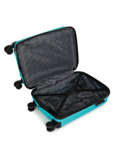 Load image into Gallery viewer, ANDAMAN AQUA GREEN Textured Zigzag Stripline Unisex Check-in Hardside Cabin Trolley Bag