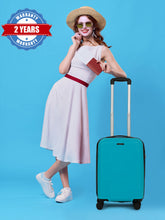 Load image into Gallery viewer, ANDAMAN AQUA GREEN Textured Zigzag Stripline Unisex Check-in Hardside Cabin Trolley Bag